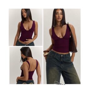 SHEIN bae cami tank top in purple red violet 10