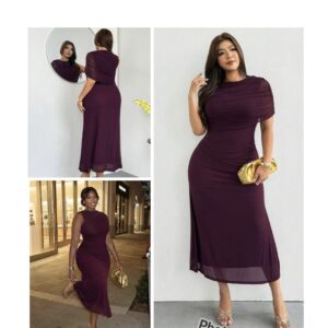 Shein classy plus fitted bodycon dress in purple red violet XL