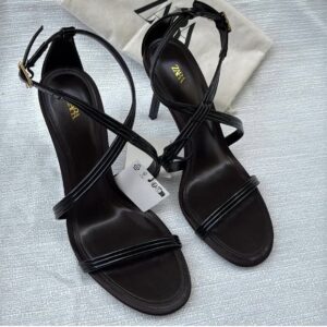 Zara high heel sandals in brown and black