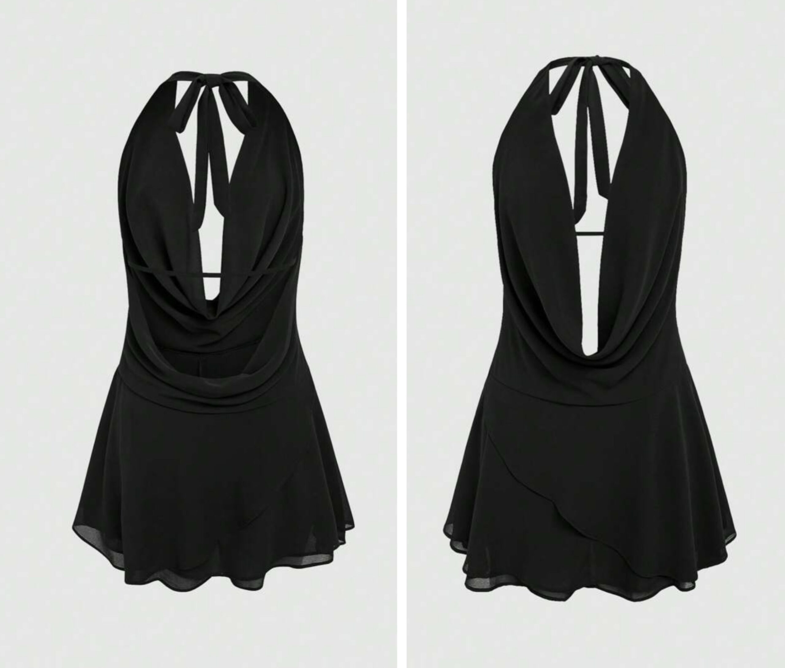 Shein halter neck girlie backless dress in black L Shein halter neck girlie backless dress in black L