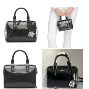 Dkny mini paige duffle bag with silver details in black