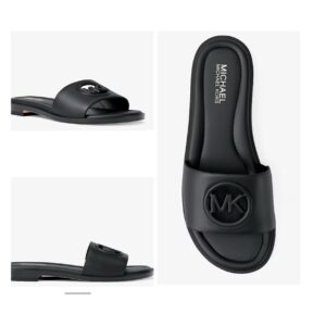 Michael kors Carissa slide sandals in black  flat slippers