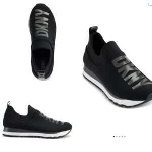 Dkny women’s jadyn logo slip on casual sneakers in black