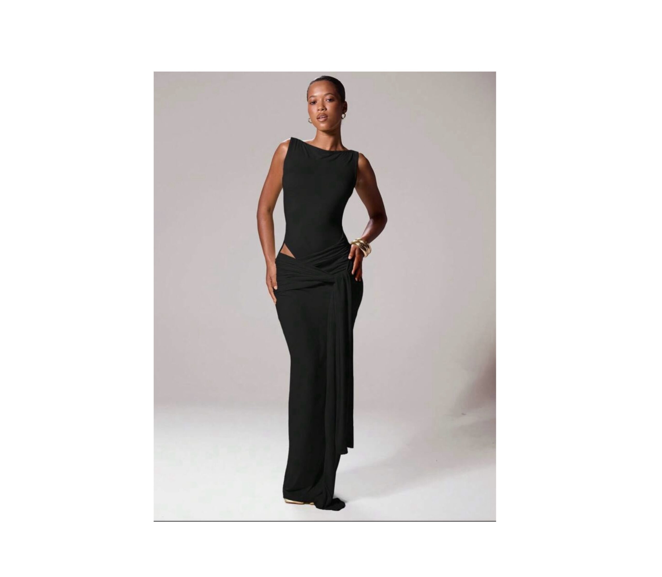 Shein tank cut out drape dress in black 12/14 Shein tank cut out drape dress in black 12/14