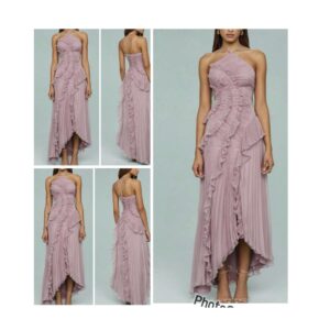 Shein halter classy backless elegant dress in light pink 12/14
