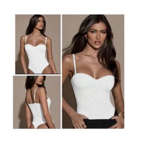 SHEIN cami bodysuit in white M