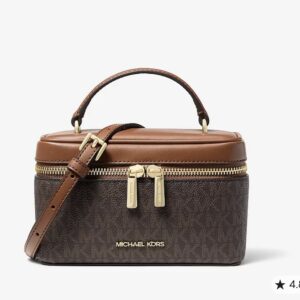Michael kors VIVI SMALL SIGNATURE LOGO VANITY crossbody bag on brown mix
