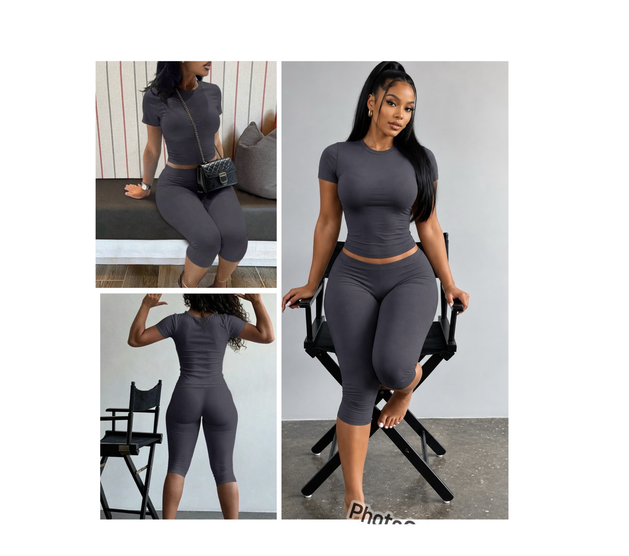 SHEIN two piece active wear / lounge set in grey SHEIN two piece active wear / lounge set in grey - Image 2