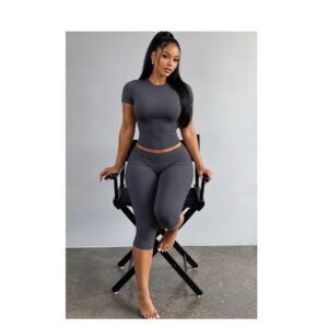SHEIN two piece active wear / lounge set in grey