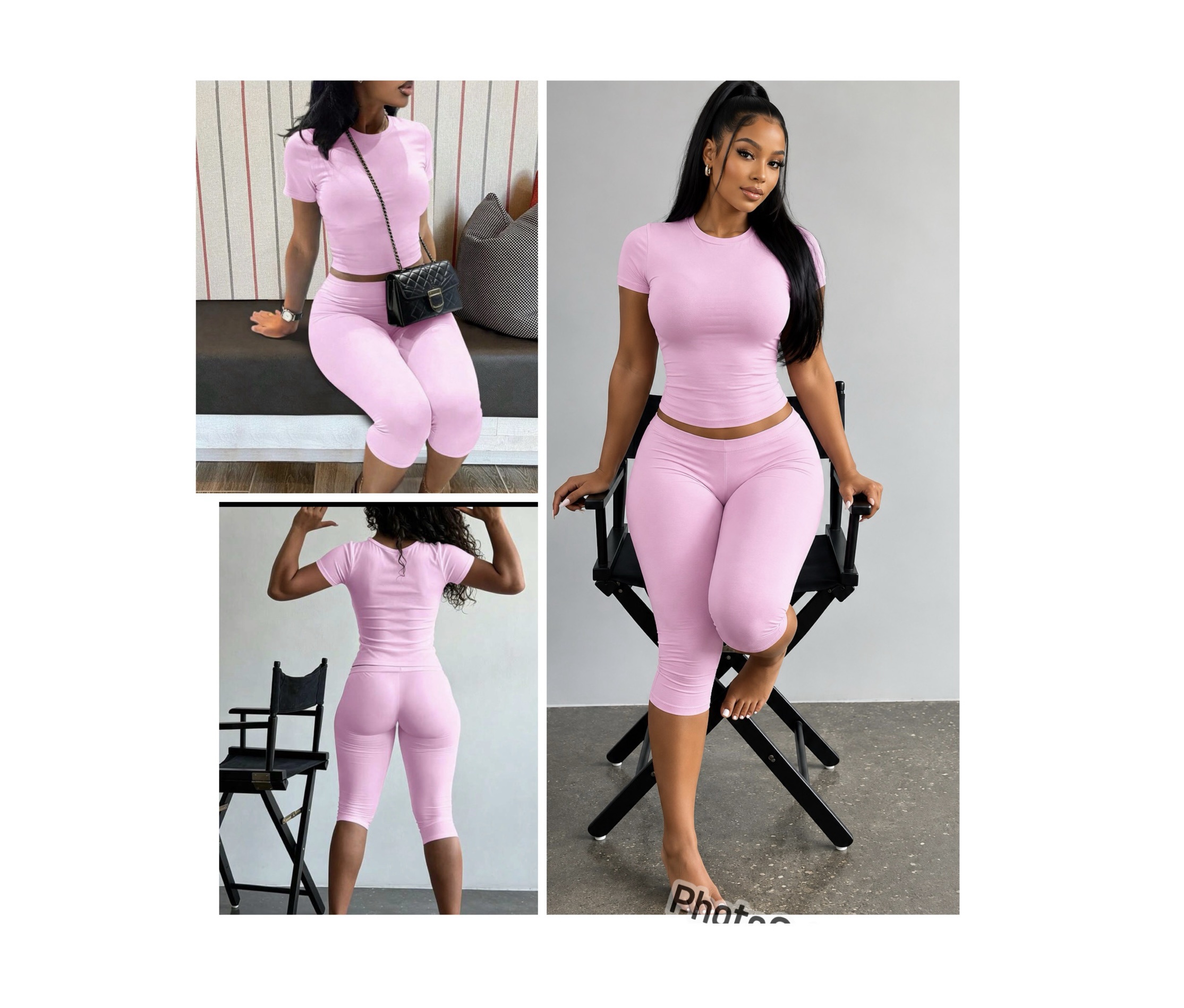 SHEIN two piece active wear / lounge set in baby pink SHEIN two piece active wear / lounge set in baby pink - Image 2