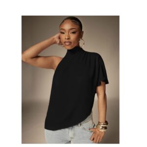 SHEIN one shoulder sexy top in black mesh M