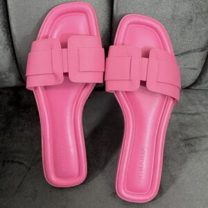 Primark barbie all over pink solid flat slippers