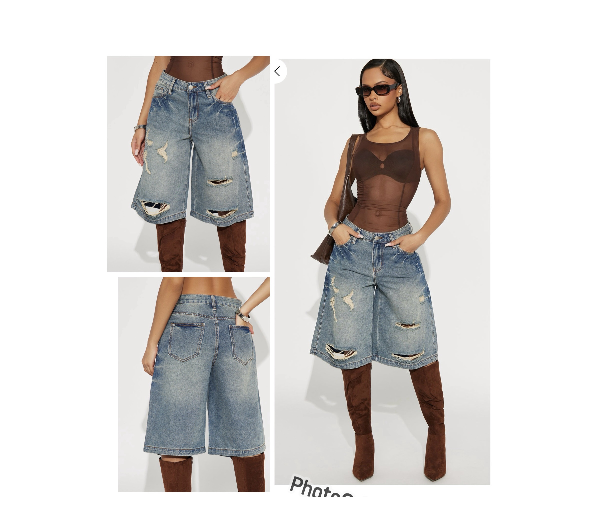 Fashionnova tear it up tinted ripped denim jort 11 Fashionnova tear it up tinted ripped denim jort 11 - Image 2