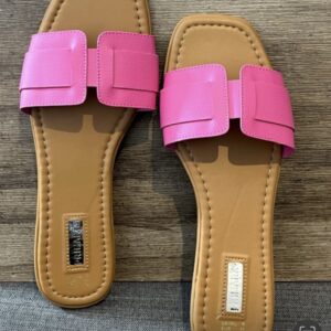 Primark top pink solid flat slippers