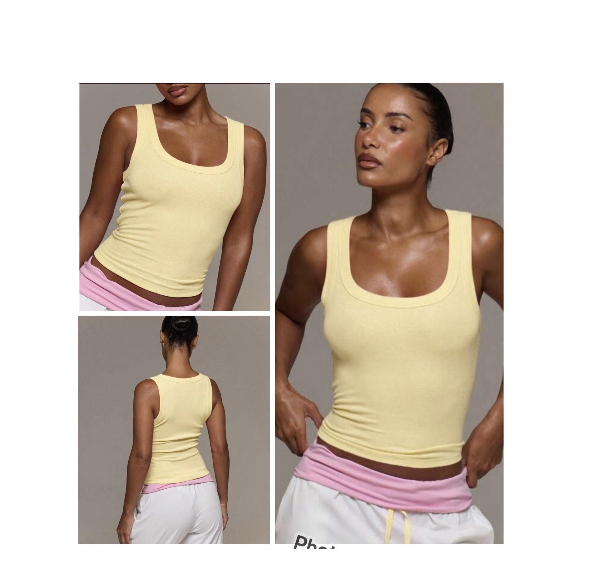 SHEIN tank scoop neck fitted top in light yellow M SHEIN tank scoop neck fitted top in light yellow M - Image 2