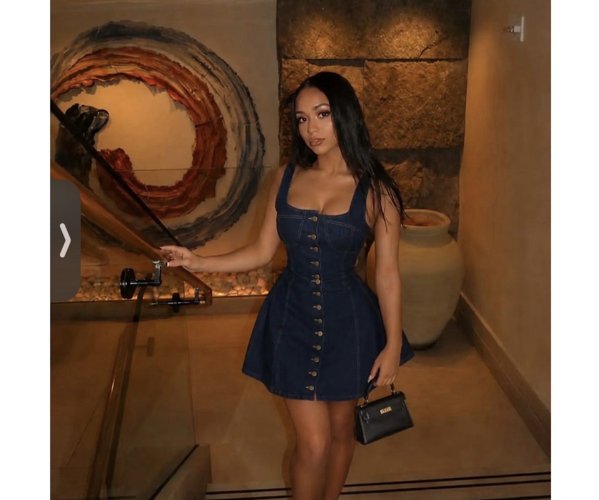 SHEIN cami solid with front buttons denim dress with toe back in navy blue dark wash 10 SHEIN cami solid with front buttons denim dress with toe back in navy blue dark wash 10