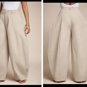 Shein high waist barrel  pant in apricot cream  12/14