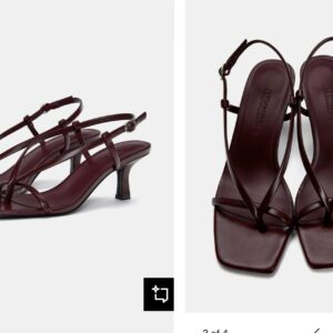 Pull & bear strappy heeled sandals  in maroon 38