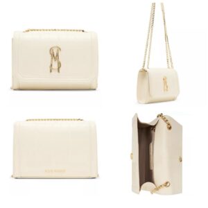 Steve Madden Larisae Small Magnetic Snap Crossbody Handbag in ivory off white