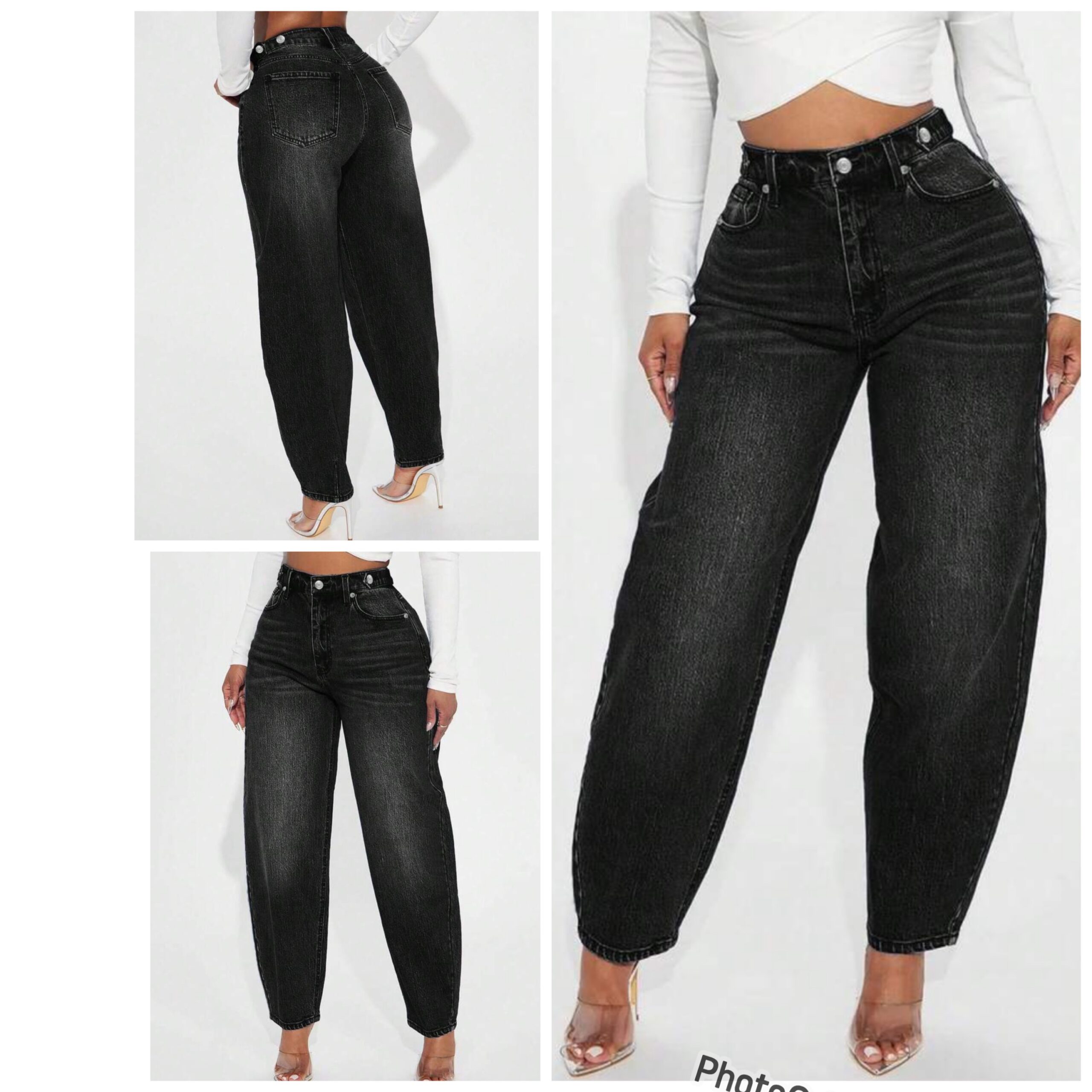 Shein solid cropped tapered denim jeans in black 16 Shein solid cropped tapered denim jeans in black 16 - Image 2