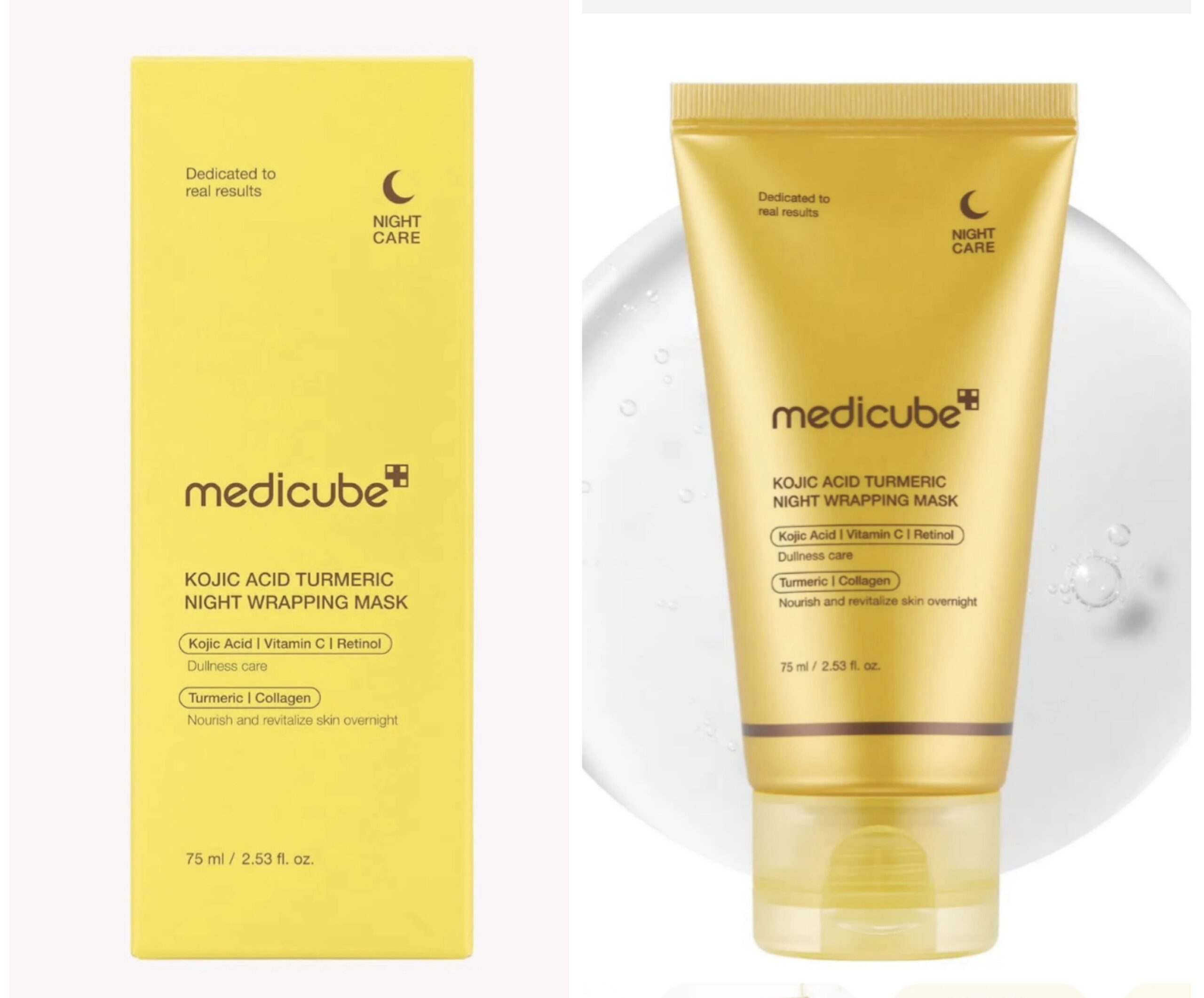 Medicube kojic acid turmeric night wrapping mask 75ml Medicube kojic acid turmeric night wrapping mask 75ml