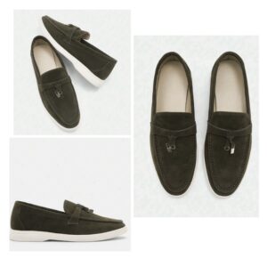Shein solid  flat casual loafer shoe in green