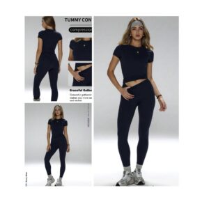 Shein navy blue two piece short sleeve gym set  / lounge wear