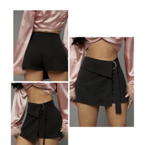 SHEIN wrap o ring detail skort in black