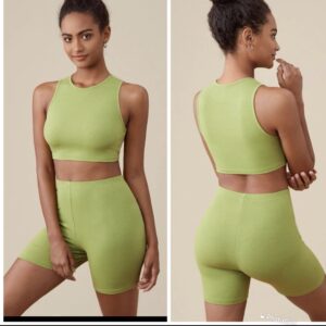 Shein lemon two piece lounge crop & short set 12/14