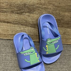 Primark boys green detailed slides in blue