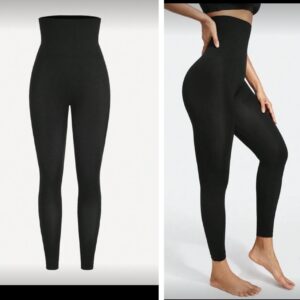 Shein solid  high waist Tommy control leggings in black 16