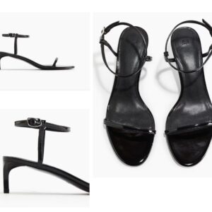 H & M low kitten heel sandals  in black