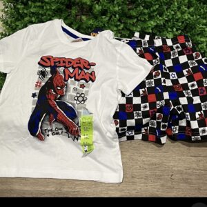 Primark amazing Spiderman & Spiderman the one and only boys pj set white