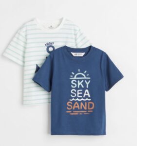 H&M boys cotton t-shirt sky sea sand kids
