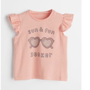 H&M girls t-shirt sun & fun seeker kids