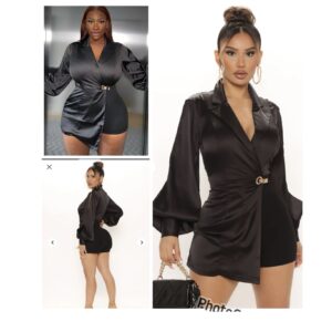 Fashionnova i’m in charge blazer romper playsuit in black L