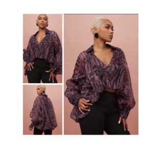 SHEIN classy high low top in animal print in purple mix