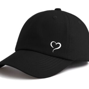 Shein base ball cap with heart in black