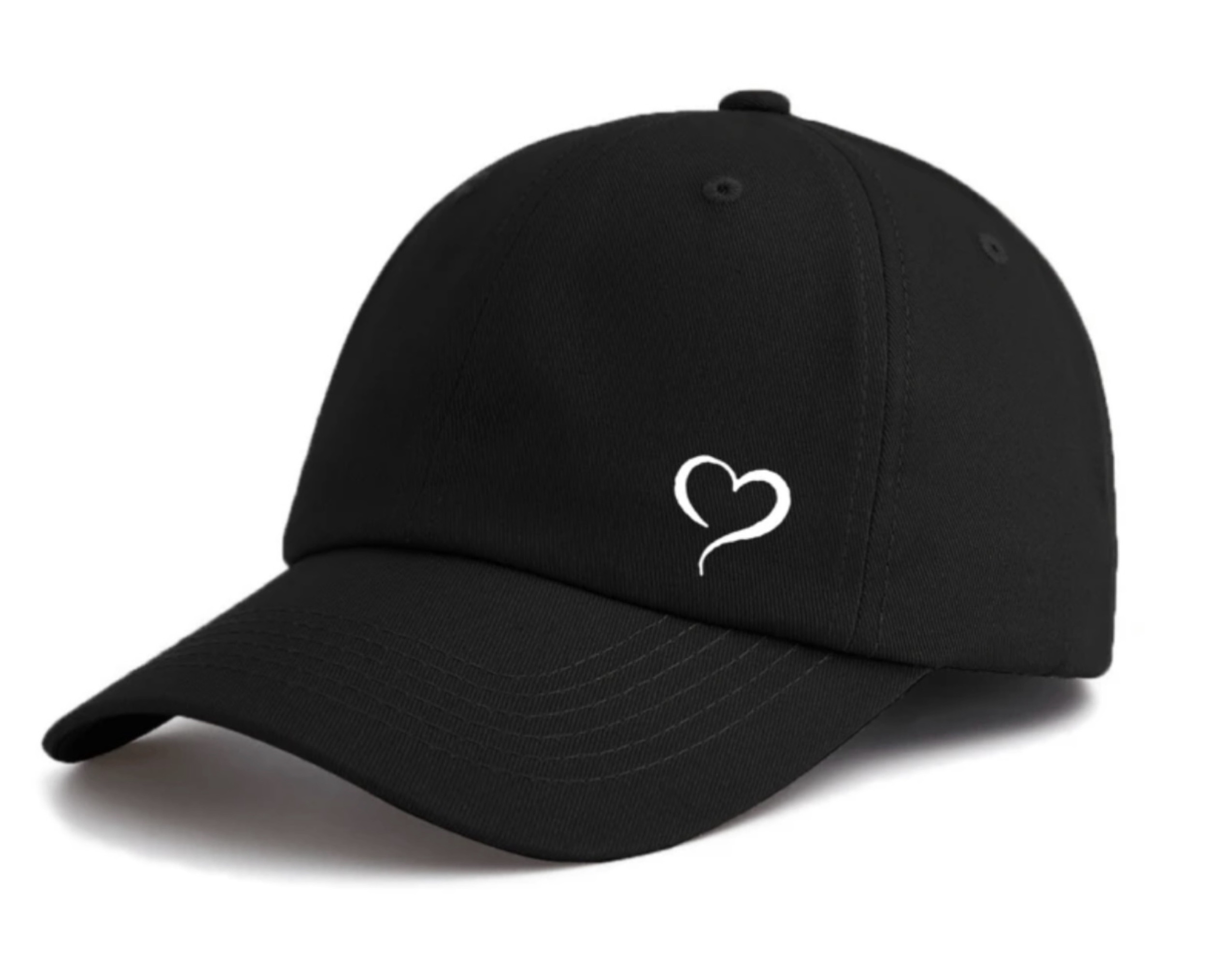 Shein base ball cap with heart in black Shein base ball cap with heart in black