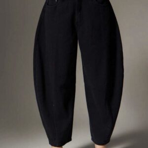 Shein barrel denim jeans in black