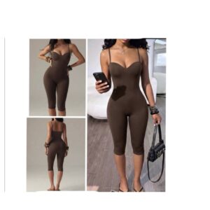 SHEIN cami sexy romper playsuit in brown  L