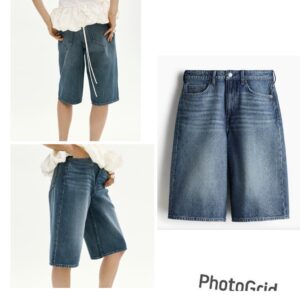 H & M denim Bermuda short  in light denim blue 12