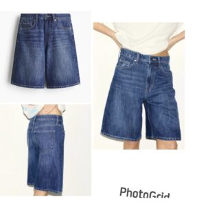 H & M denim Bermuda short  in dark denim blue 14