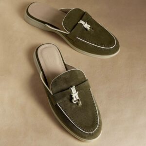 SHEIN army green flat slippers loafer shoe  41