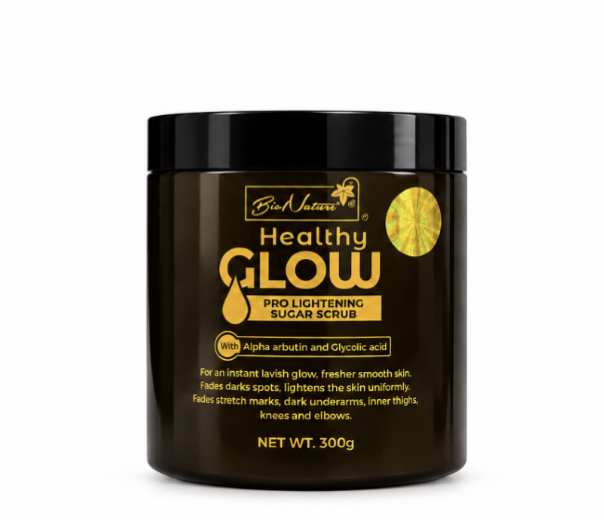 Bio nature healthy glow alpha arbutin & glycolic acid sugar black scrub Bio nature healthy glow alpha arbutin & glycolic acid sugar black scrub