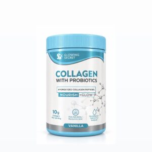 Glowing secret collagen with probiotics  nourish + glow  vanilla