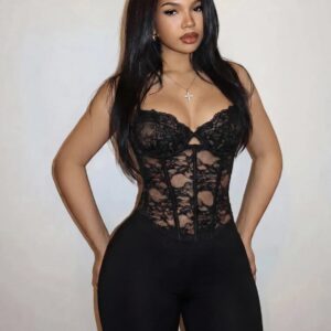 Shein cami two piece capri  set in black L