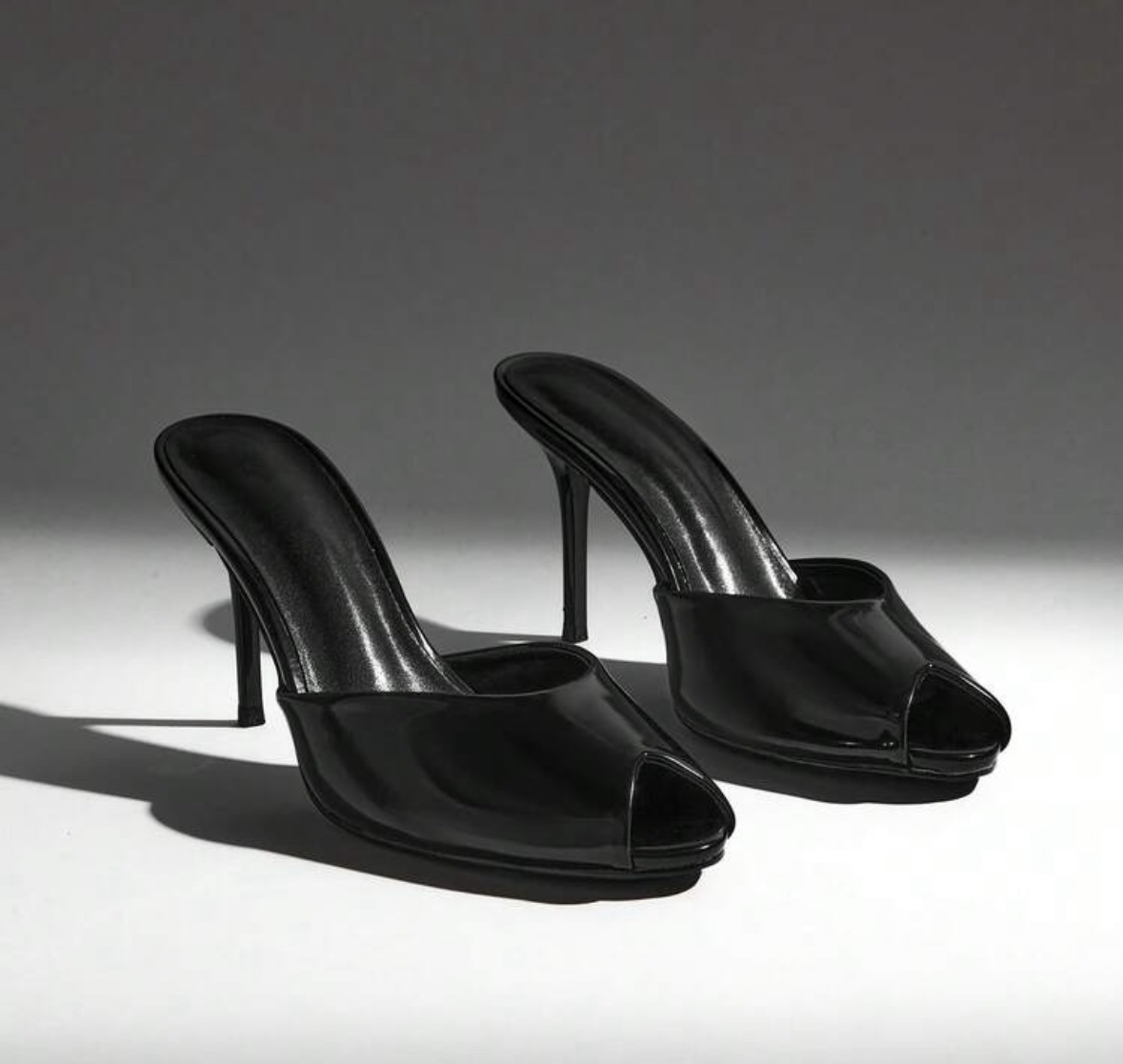 SHEIN slip on mule with open toe in black SHEIN slip on mule with open toe in black