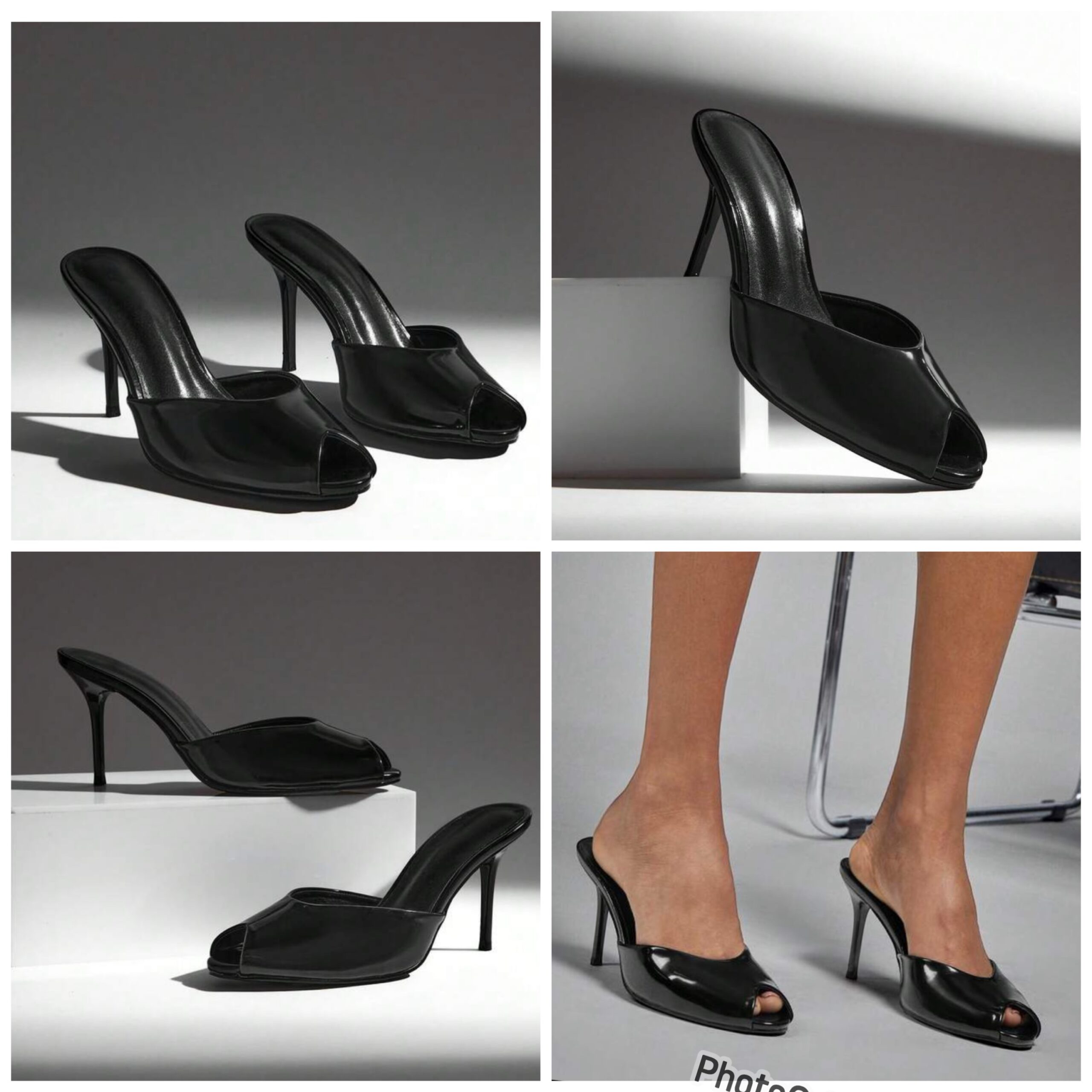 SHEIN slip on mule with open toe in black SHEIN slip on mule with open toe in black - Image 2