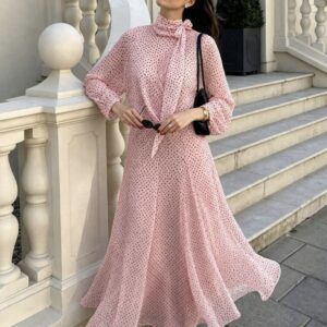 SHEIN two piece polka skirt set in pink